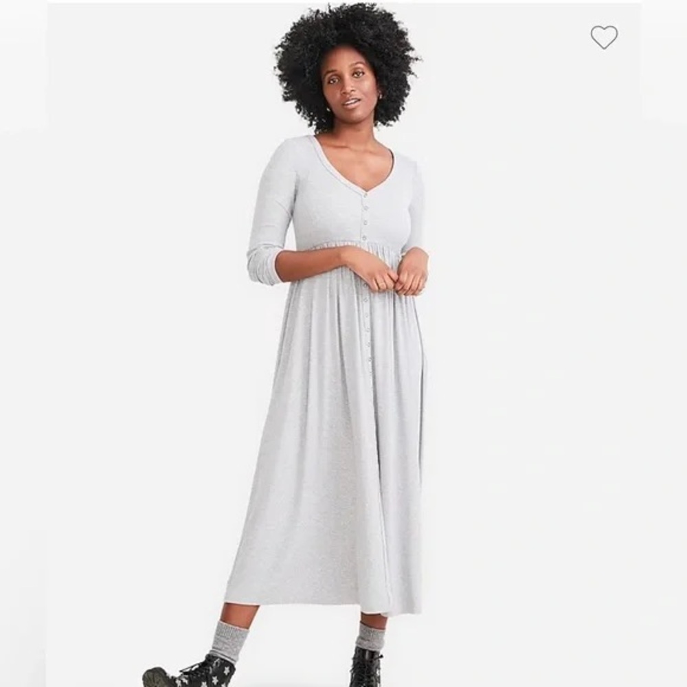 Hatch | The Softest Rib Nursing Dress | Gray | 0